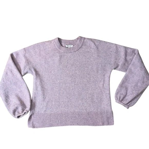 Madewell Women's Light Purple Crew Neck Sweater - Picture 3 of 7